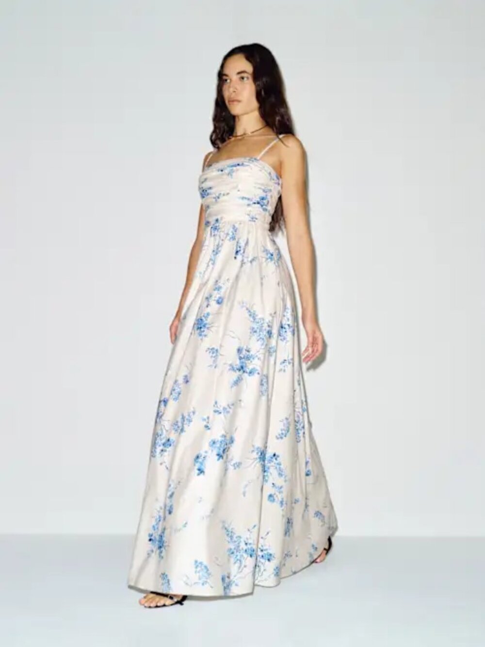 NWT Reformation Kastoria Dress in Cecile Floral White Blue Maxi Size 4 - Picture 5 of 6